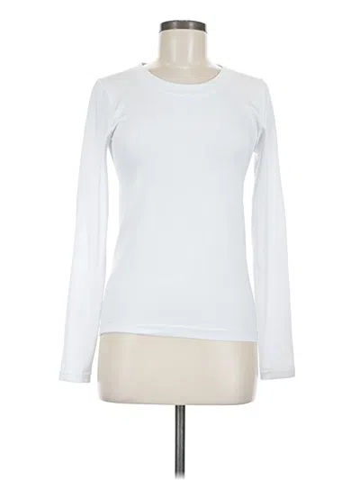 Pre-owned Athleta Long Sleeve T-shirt In White