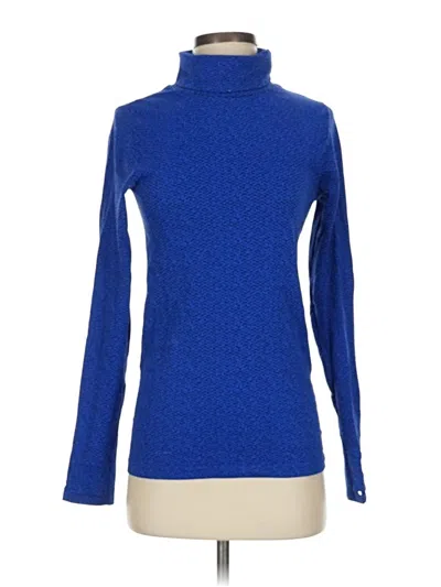 Pre-owned Athleta Long Sleeve Turtleneck In Blue