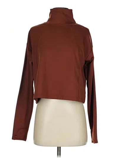 Pre-owned Athleta Long Sleeve Turtleneck In Brown