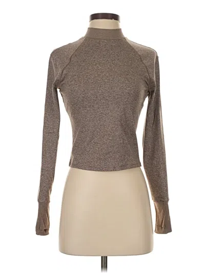 Pre-owned Athleta Long Sleeve Turtleneck In Brown