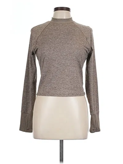 Pre-owned Athleta Long Sleeve Turtleneck In Brown