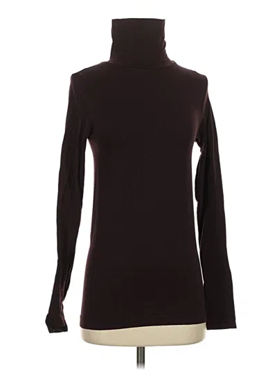 Pre-owned Athleta Long Sleeve Turtleneck In Brown