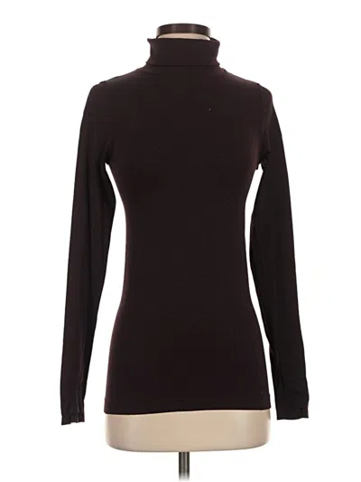Pre-owned Athleta Long Sleeve Turtleneck In Brown