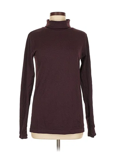 Pre-owned Athleta Long Sleeve Turtleneck In Burgundy