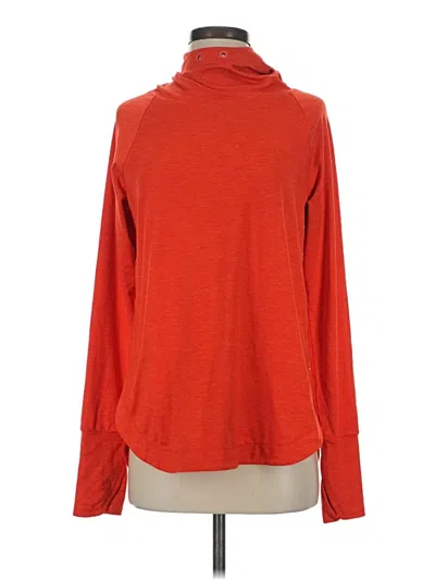 Pre-owned Athleta Long Sleeve Turtleneck In Orange