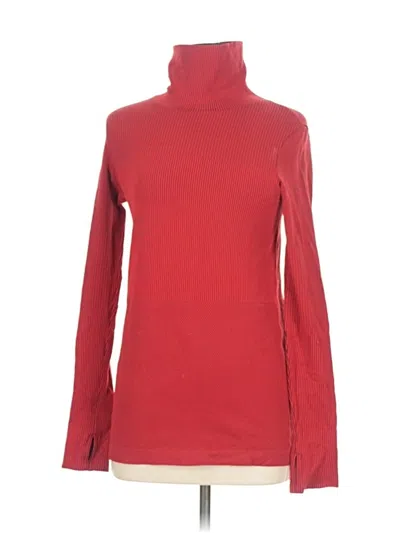 Pre-owned Athleta Long Sleeve Turtleneck In Red