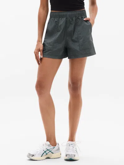 Athleta Lunar Sheen Utility High Rise Short In Blue