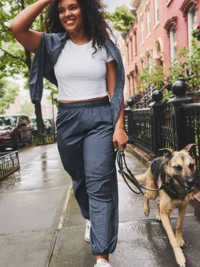 Athleta Lunar Sheen Utility Mid Rise Pant In Blue