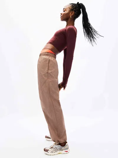 Athleta Lunar Sheen Utility Mid Rise Pant In Brown