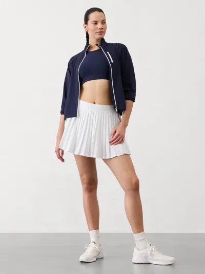 Athleta Match Point High Rise Pleated Lasercut 13 1/2" Skort In Bright White
