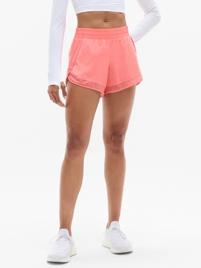 Athleta Mesh Racer Run Mid Rise 4 Short In Pink