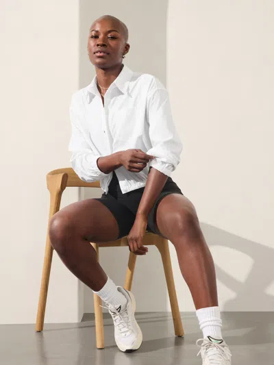 Athleta Midday Bubble Hem Shirt In Bright White
