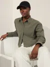 Athleta Midday Cropped Shirt In Moss