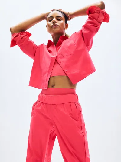Athleta Midday Cropped Shirt In Punch