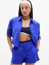Athleta Midday Cropped Shirt In Tanzanite Blue