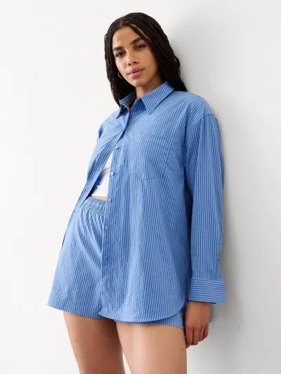 Athleta Midday Relaxed Shirt In Repose River Stripe