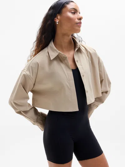 Athleta Midday Ultra Cropped Poplin Shirt