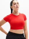 Athleta Momentum Flex Crop Tee In Red