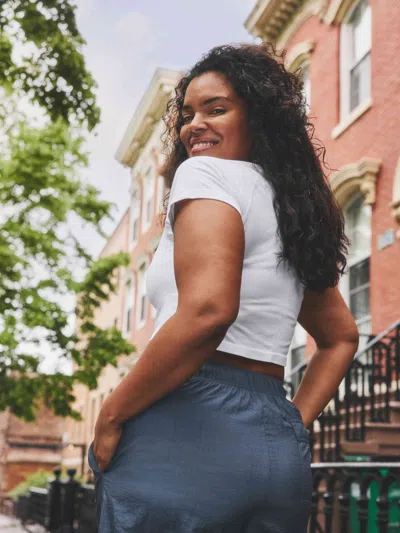 Athleta Momentum Seamless Crop Tee 2.0 In White