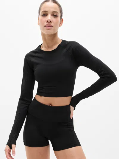 Athleta Momentum Seamless Crop Top 2.0 In Black