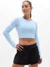 Athleta Momentum Seamless Crop Top 2.0 In Blue