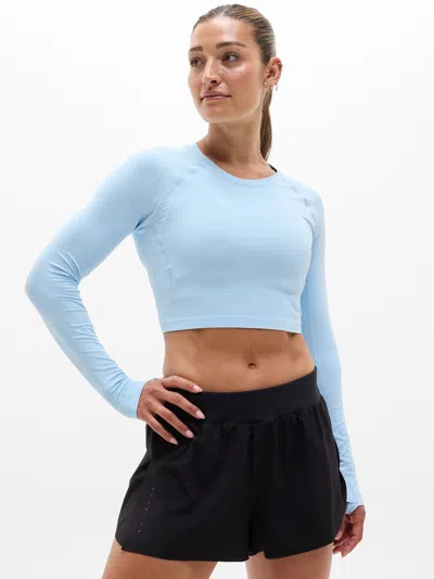Athleta Momentum Seamless Crop Top 2.0 In Blue