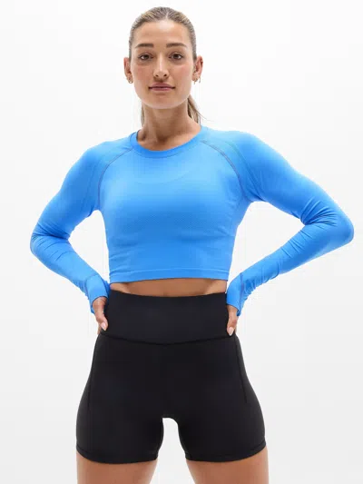 Athleta Momentum Seamless Crop Top 2.0 In Blue