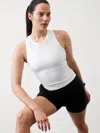 Athleta Momentum Seamless High Neck Crop Tank In Bright White