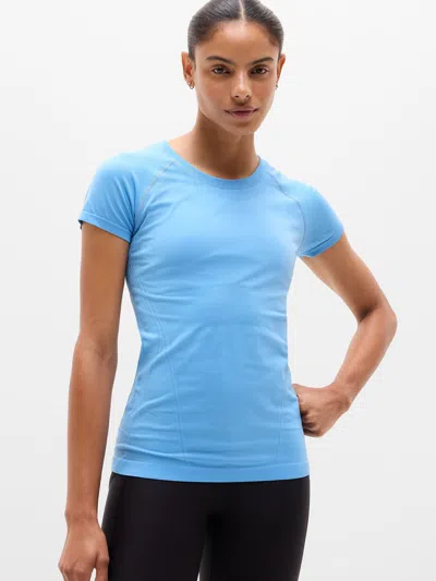 Athleta Momentum Seamless Tee In Blue