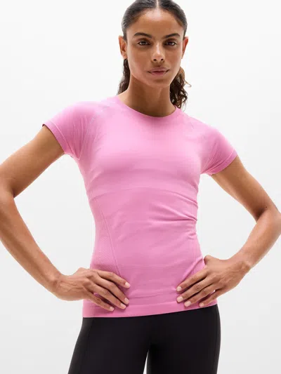 Athleta Momentum Seamless Tee In Pink