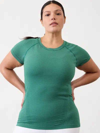 Athleta Momentum Seamless Tee In Trillium/white