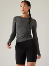 Athleta Momentum Seamless Top In Black Mini Stripe