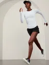 Athleta Momentum Stripe Seamless Top In Bright White Stripe