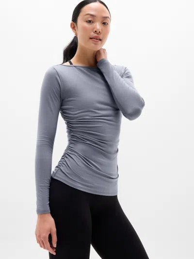 Athleta Move With Ease Boatneck Top In Gray