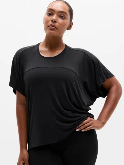 Athleta Move With Ease Draped Tee In Black