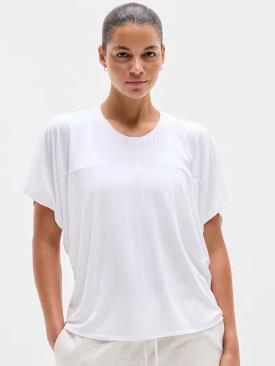 Athleta Move With Ease Draped Tee In Bright White