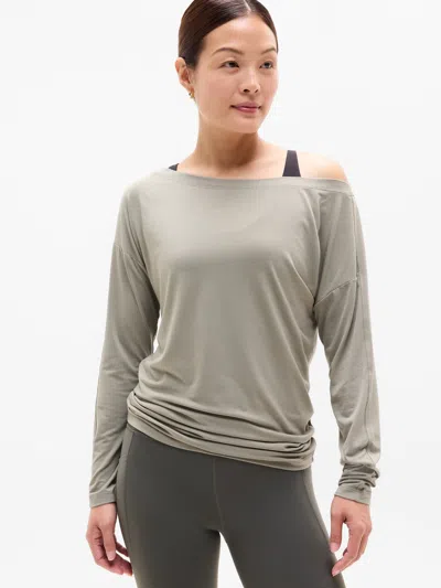 Athleta Move With Ease Off The Shoulder Top In Green