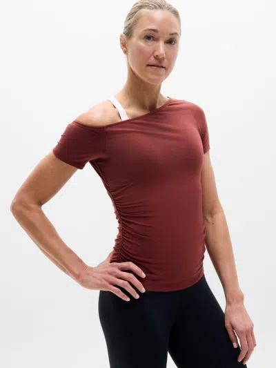 Athleta Move With Ease One Shoulder Tee In Brown