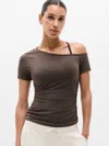 Athleta Move With Ease One Shoulder Tee In Brown