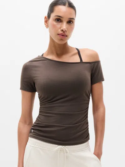 Athleta Move With Ease One Shoulder Tee In Brown