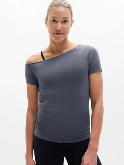 Athleta Move With Ease One Shoulder Tee In Gray