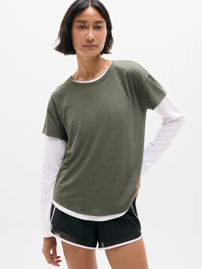 Athleta Move With Ease Tee In Jungle Heather