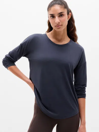Athleta Move With Ease Top In Navy