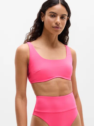 Athleta Oasis Underwire Bikini Top D-dd In Pink