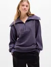 Athleta Ottoman Rib 1/4 Zip Sweatshirt In Purple