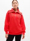Athleta Ottoman Rib 1/4 Zip Sweatshirt In Red