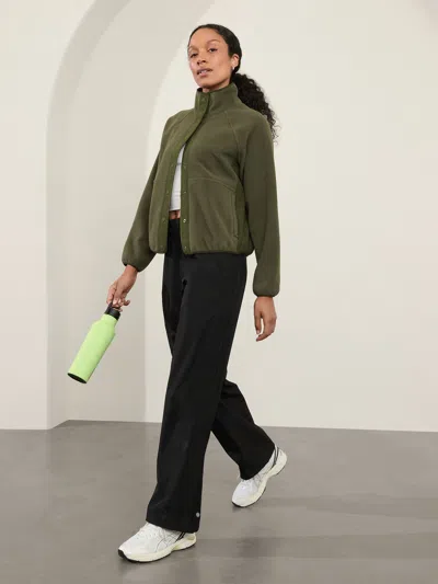 Athleta Overlook Microfleece Jacket In Aspen Olive
