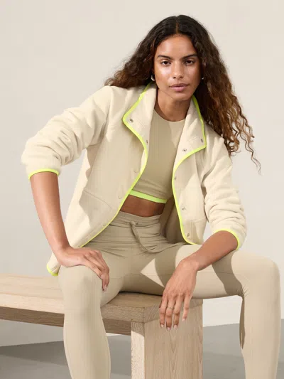 Athleta Overlook Microfleece Jacket In Bone
