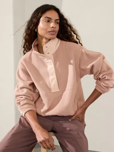 Athleta Overlook Microfleece Sweatshirt In Sandstone