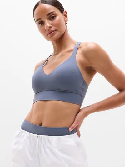 Athleta Perfect Form Longline Bra A-c In Blue
